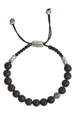 John Varvatos Men's Beaded Slider Bracelet in Silver at Nordstrom