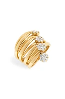 Hueb Flower Charm Stacked Diamond Ring at Nordstrom,