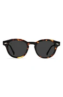 RAEN Kostin 48mm Polarized Round Sunglasses in Ristretto Tortoise/Smoke at Nordstrom