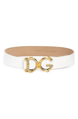 Dolce & Gabbana DG Baroque Buckle Calfskin Leather Belt at Nordstrom,