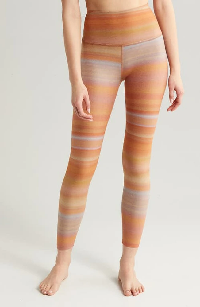 Beyond Yoga SoftMark Caught the Midi Space Dye High Waist Leggings Ombre Stripe at Nordstrom,