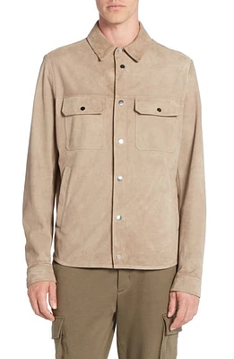 Moncler Corborant Suede Shacket Brown at Nordstrom,