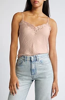 All Favor Lace Trim Satin Camisole Pale Pink at Nordstrom,