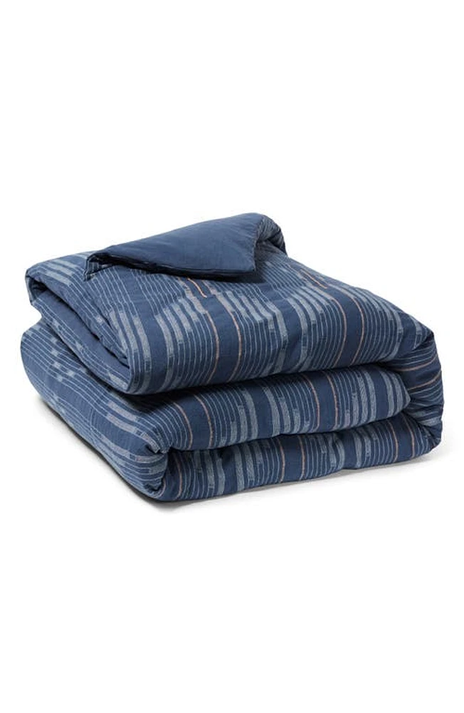 Coyuchi Morelia Jacquard Organic Cotton Duvet Cover in Moonlight Blue at Nordstrom