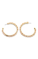 Panacea Crystal Bead Hoop Earrings in Ivory at Nordstrom