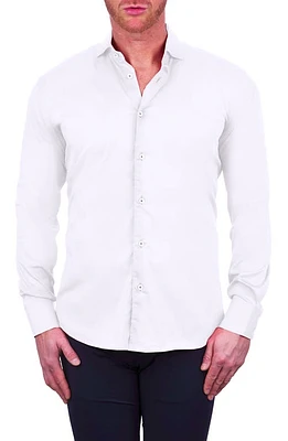 Maceoo Einstein Stretch Cotton-Blend Button-Up Shirt White at Nordstrom,