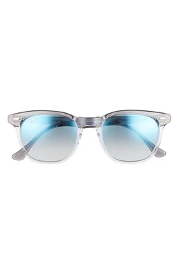 Ray-Ban 52mm Gradient Square Sunglasses in Grey /Clear Gradient Blue at Nordstrom