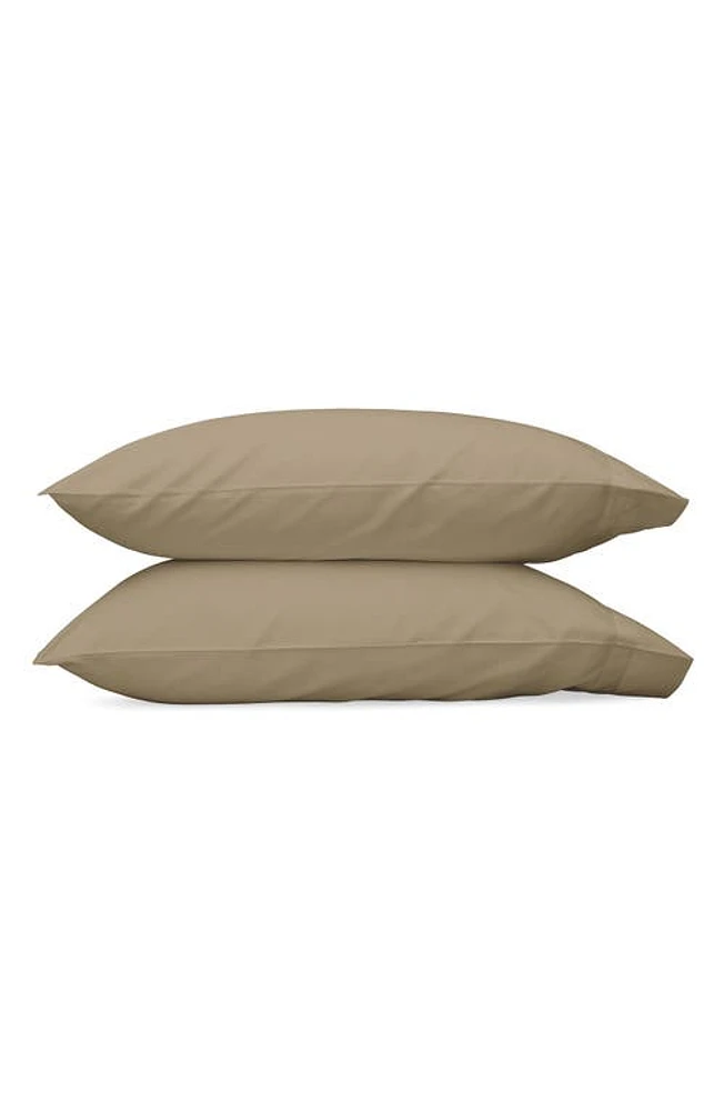 Matouk Nocturne 600 Thread Count Set of 2 Pillowcases in Khaki at Nordstrom