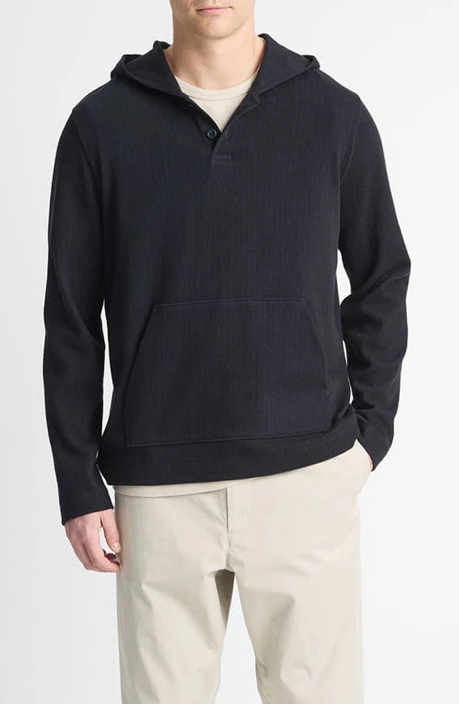 Vince Herringbone Terry Hoodie Coastal at Nordstrom,