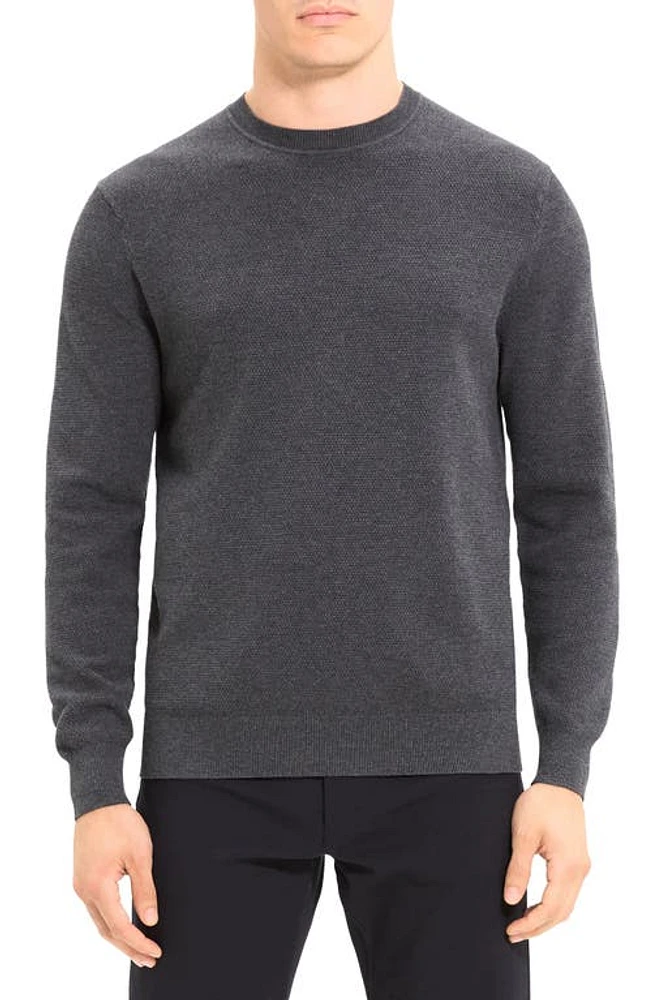 Theory Datter Crewneck Sweater in Dark Grey Melange at Nordstrom, Size Xx-Large