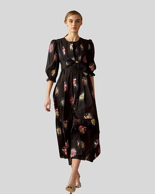 Cynthia Rowley Moonlit Fleur Voile Dress Black Multi at Nordstrom,