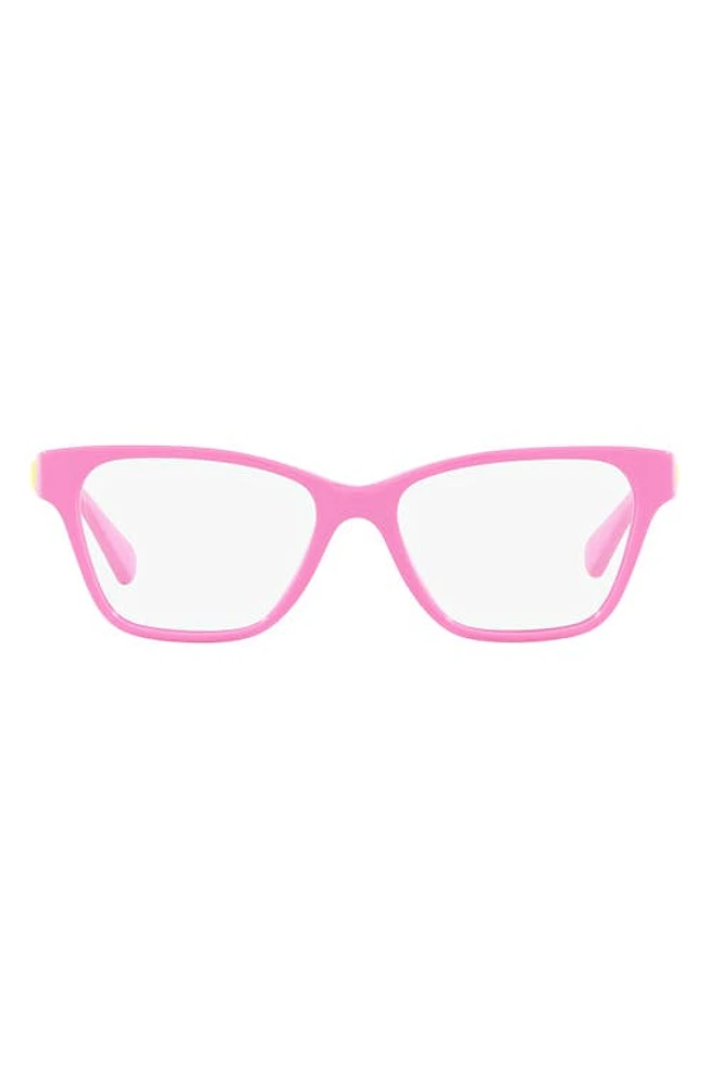 Versace Kids' 46mm Rectangular Optical Glasses in Pink at Nordstrom