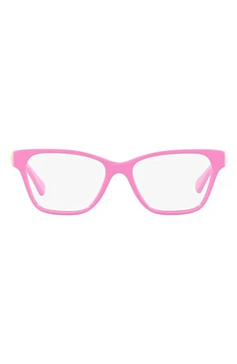 Versace Kids' 46mm Rectangular Optical Glasses in Pink at Nordstrom