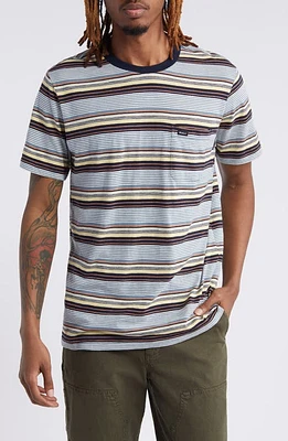 RVCA Magnolia Stripe T-Shirt Garage Blue at Nordstrom,