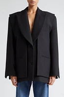 BITE Studios Layered Wool Blazer Black at Nordstrom, Us