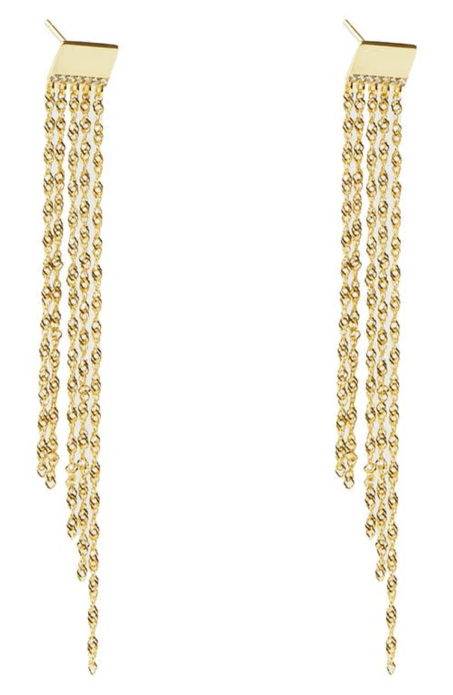 Argento Vivo Sterling Silver Cubic Zirconia Singapore Chain Earrings in Gold at Nordstrom