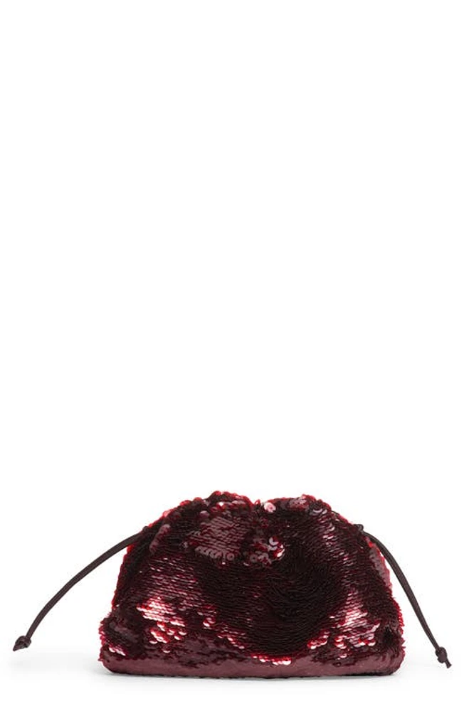 Bottega Veneta The Mini Pouch Sequin Crossbody Bag in 2263 Dark Barolo/Barolo-G at Nordstrom