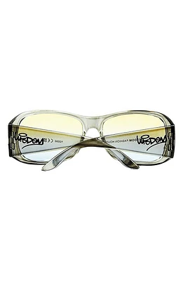 Wisdom Frame X 64mm Oversize Gradient Rectangular Glasses in 3D Gray at Nordstrom