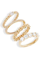 Nadri Zoe Set of 4 Stacking Rings in Gold at Nordstrom, Size 5