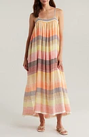 lemlem Eda Mixed Stripe Cotton Blend Cover-Up Sundress Amaresh Sunrise at Nordstrom,