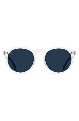 RAEN Remmy 49mm Polarized Round Sunglasses in Crystal Clear/Pol Blue Smoke at Nordstrom