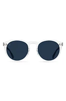 RAEN Remmy 49mm Polarized Round Sunglasses in Crystal Clear/Pol Blue Smoke at Nordstrom