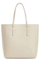 MANGO Faux Leather Shopper Tote in Off White at Nordstrom