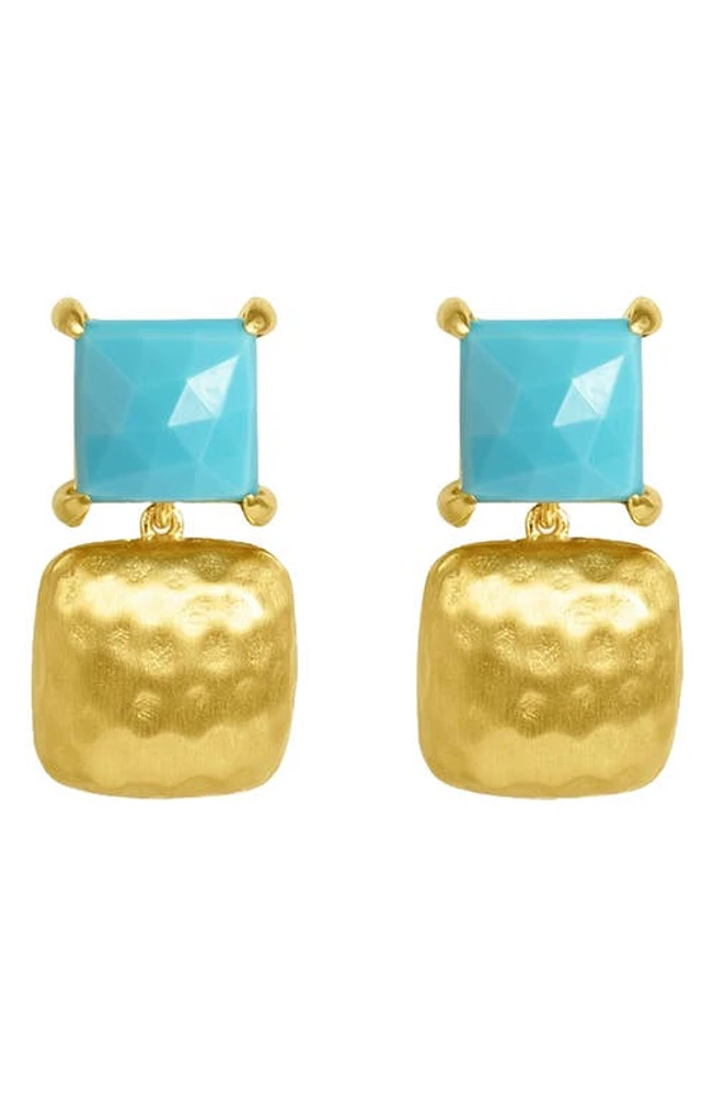 Dean Davidson Nomad Double Square Turquoise Drop Earrings in Turquoise Sky/Gold at Nordstrom