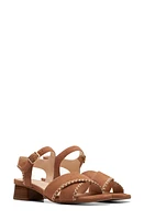 Clarks(r) Serina 35 Ankle Strap Sandal Tan Suede at Nordstrom,