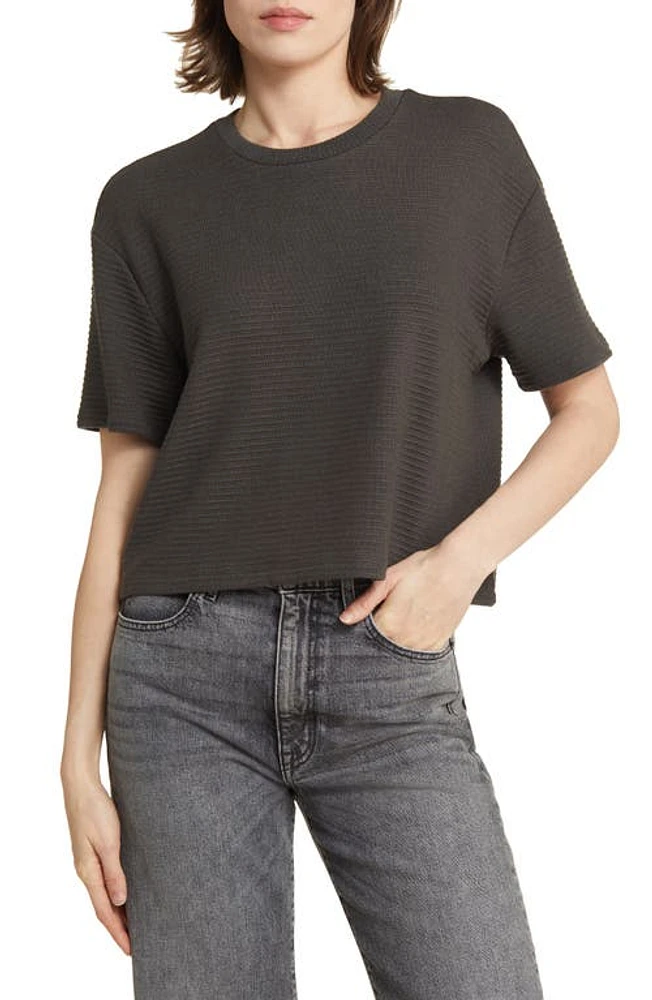 Brixton Bandera Rib Boxy T-Shirt in Washed Black at Nordstrom, Size Small