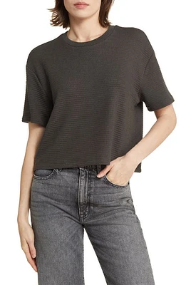 Brixton Bandera Rib Boxy T-Shirt in Washed Black at Nordstrom, Size Small