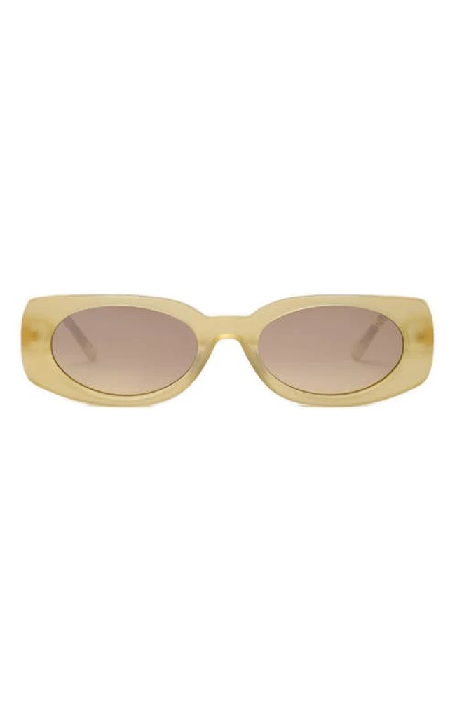 DEZI Booked 52mm Rectangular Sunglasses in Pineapple /Coconut Flash at Nordstrom