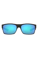 Oakley 60mm Polarized Square Sunglasses in Matte Black/Prizm Sapphire at Nordstrom