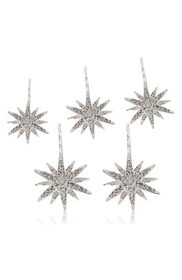 Brides & Hairpins Nola Set of 5 Star Hair Pins in Silver at Nordstrom