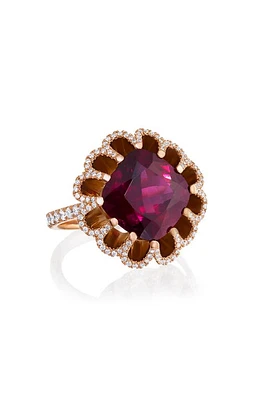 Mindi Mond Imperial Hues Garnet & Diamond Ring in 18K Rose Gold at Nordstrom, Size 7