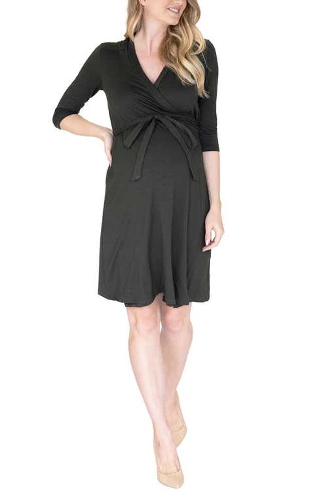 Angel Maternity Maternity/Nursing Wrap Dress Khaki at Nordstrom,