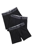 Under Armour Kids' 3-Pack Performance Tech Boxer Briefs Black at