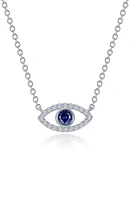 Lafonn Evil Eye Lab Created Sapphire & Simulated Diamond Pendant Necklace in Blue at Nordstrom, Size 20