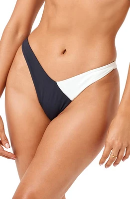 LSPACE Low Tide Bitsy Bikini Bottoms Black/Cream at Nordstrom,