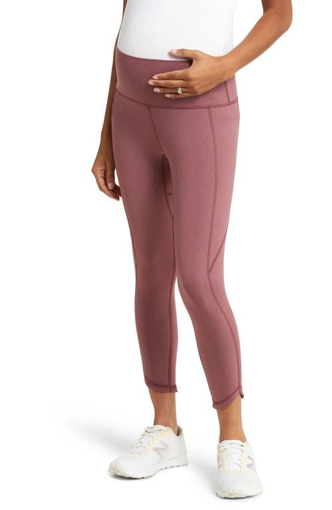 Anook Athletics Ellie Crop Maternity Pocket Leggings Choc Cherry at Nordstrom,