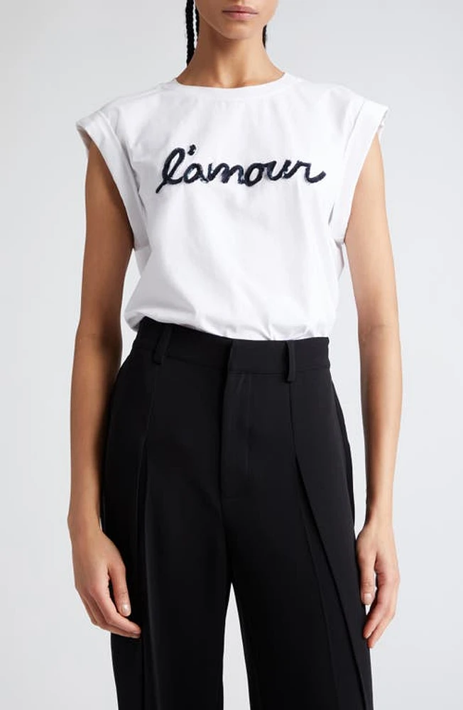 Cinq à Sept L'Amour Bella Sequin Graphic T-Shirt White/Navy at Nordstrom,