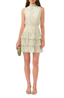 1.STATE Floral Print Tiered Ruffle Minidress Blue River at Nordstrom,