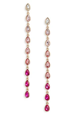 Nordstrom Teardrop Linear Drop Earrings in Pink Ombre- Gold at Nordstrom