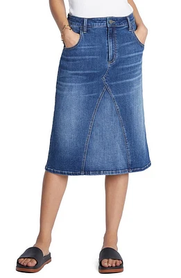 Wash Lab Denim Pieced Midi Skirt Blue at Nordstrom,