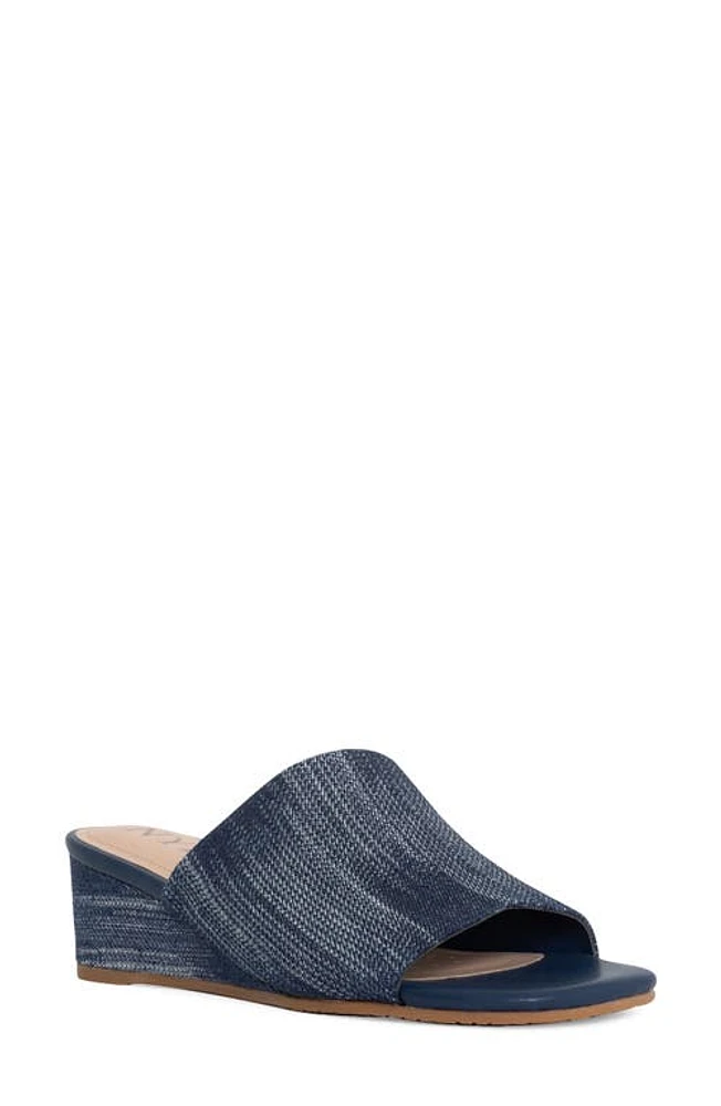 NYDJ Claudine Wedge Slide Sandal Dark Blue at Nordstrom,