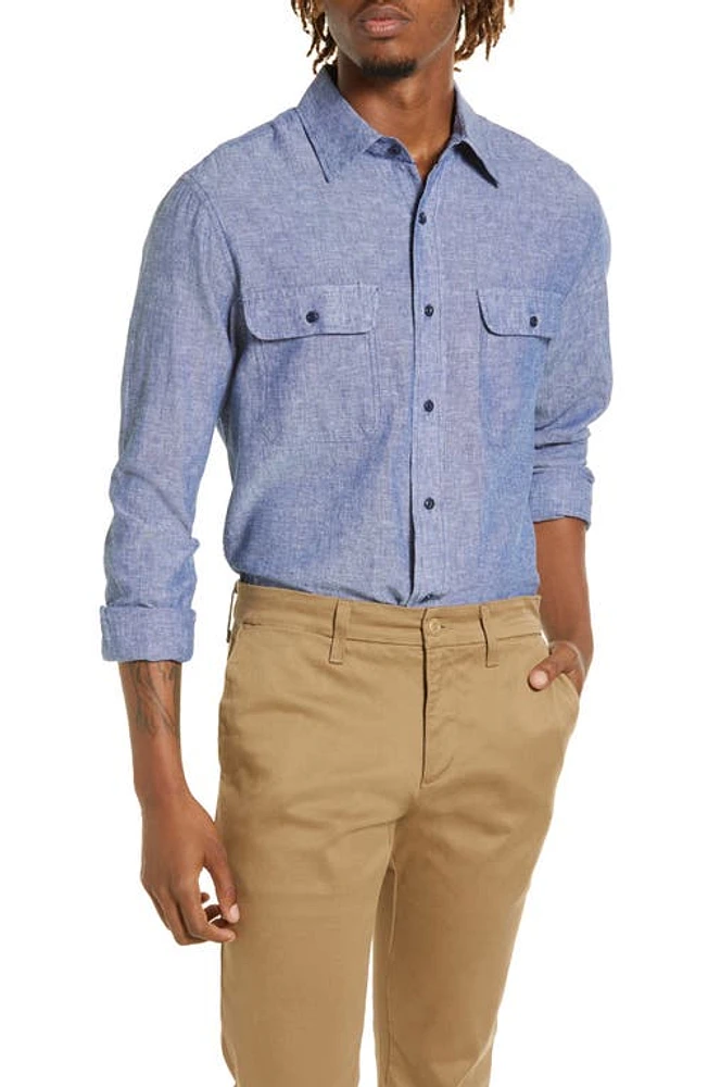 Schott NYC Men's Solid Cotton Button-Up Shirt Light Blue at Nordstrom,