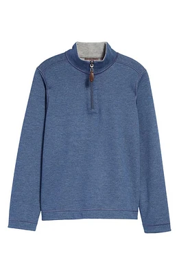 Johnston & Murphy Kids' Solid Quarter Zip Pullover Blue/Light Gray at