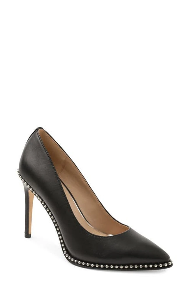 bcbg Holli Pointed Toe Pump Black Leather at Nordstrom,