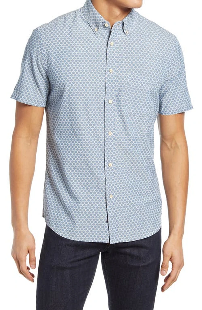 Faherty Playa Regular Fit Print Short Sleeve Button-Down Shirt at Nordstrom,