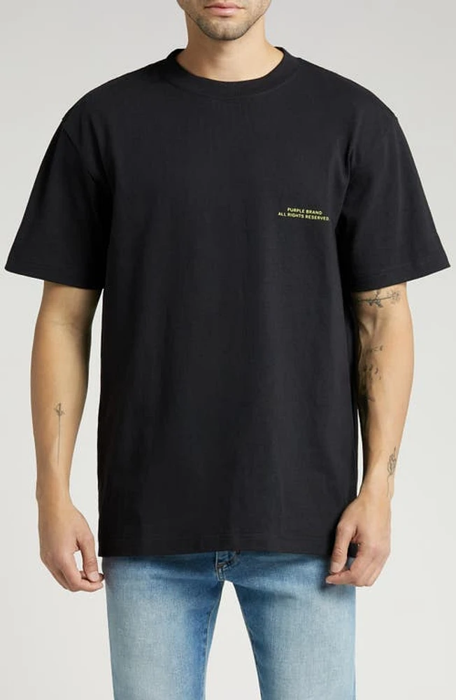 PURPLE BRAND Oversize Heavyweight Cotton Jersey Graphic T-Shirt Black at Nordstrom,